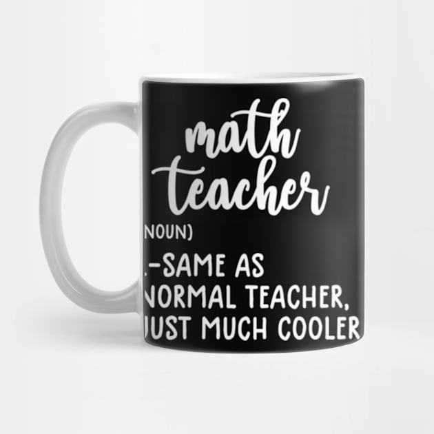 Math Teacher Definition Funny Back To School First Day by David Brown